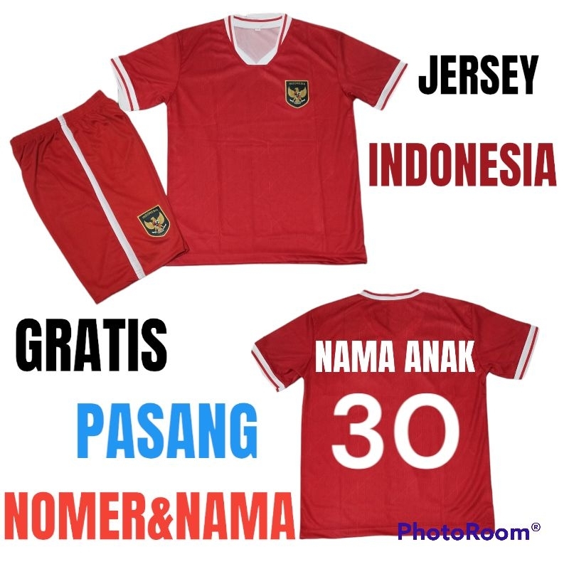 SETELAN JERSEY TIMNAS INDONESIA ANAK UMUR 7-14 THN/SETELAN BAJU BADMINTON ANAK/JERSEY BADMINTON ANAK