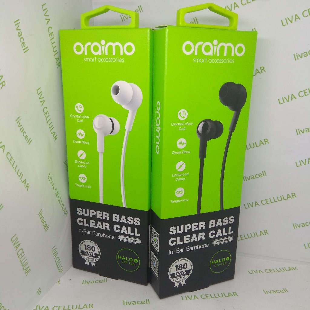 ORAIMO OEP-E26 | Handsfree Super Bass Clear Call dengan Mic Universal 3.5mm IOS/Android
