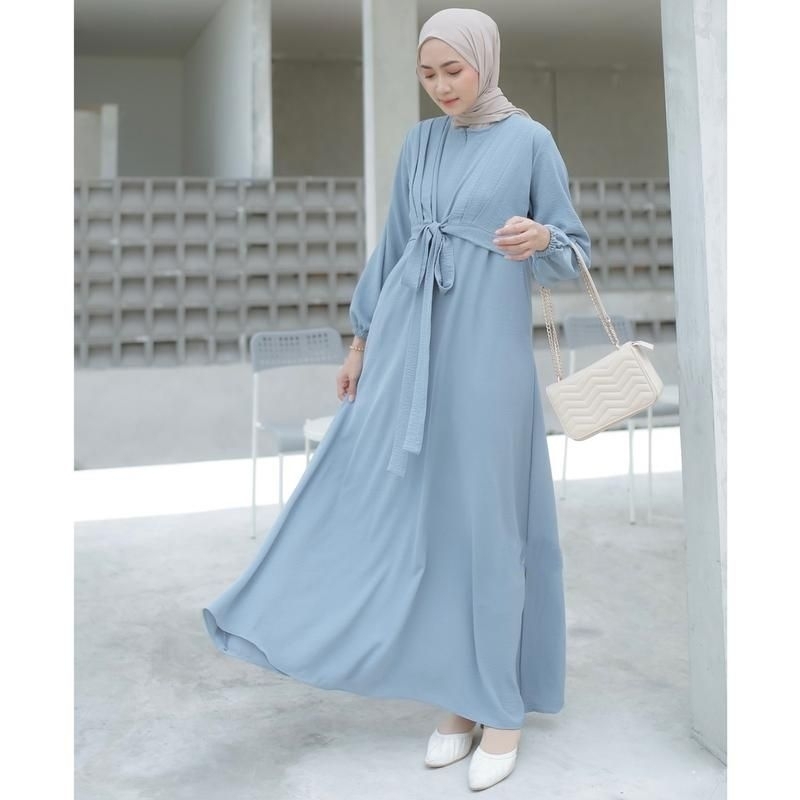 ADILLA MAXY DRESS CRINCLE AIRFLOW BAJU REMAJA KEKINIAN FASHION MUSLIM WANITA TERBARU  HOME DRESS