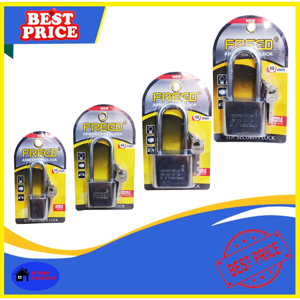 Gembok Nekel Panjang FREED 30 40 50 60 mm Rumah Industri Padlock