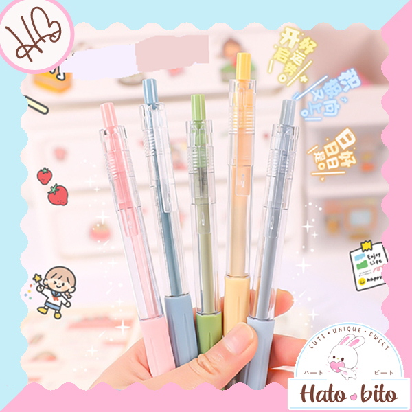 

pulpen transparan minimalis warna macaron pastel minimalis estetik lucu cute simple tinta hitam HB1309