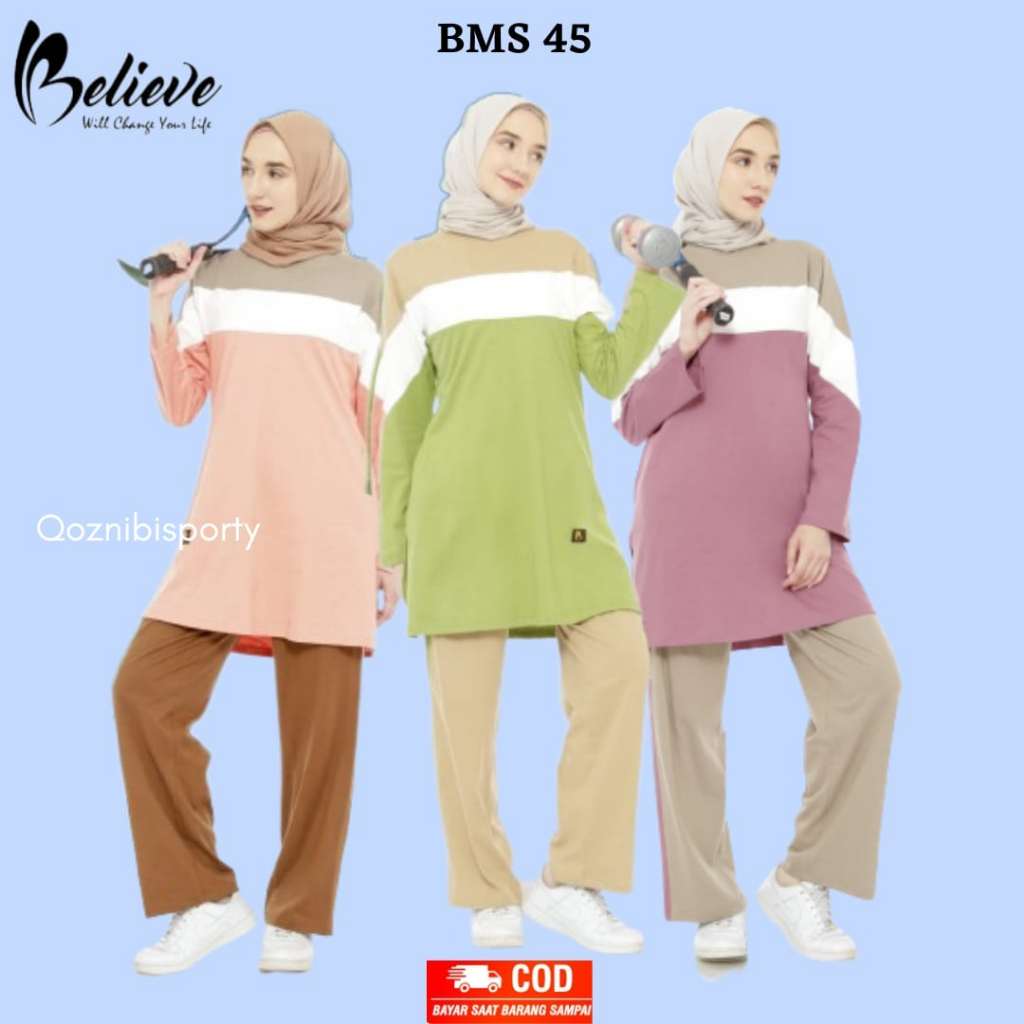 Setelan Pakaian Baju Seragam Olahraga senam jogging muslim muslimah jumbo wanita perempuan syari jum