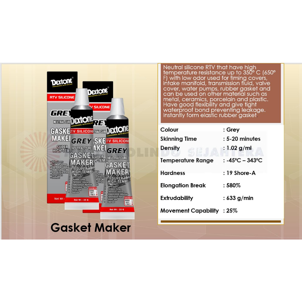 DEXTONE RTV GASKET MARKER GREY HIGH TEMP