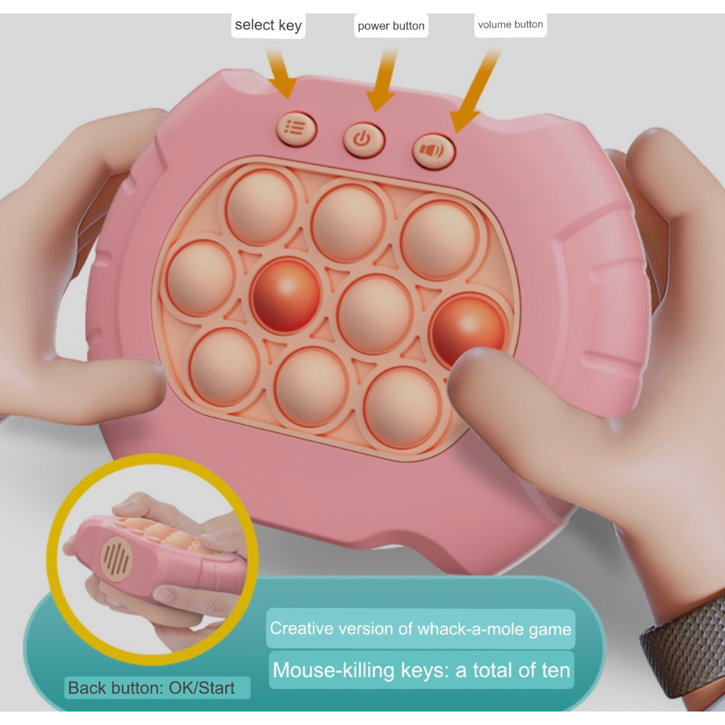 2023 new Pop It elektronik Push Bubble Fidget Toys pop it game console elektrick Tekan Dan Main Konsol Game Musik Untuk Puzzle Anak Dan Penghilang Stress Melewati Level Dan Konsumsi Mainan Musik