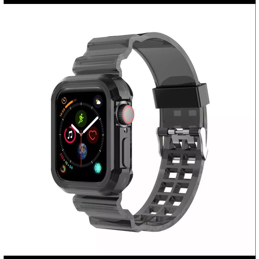 TALI Transparent Strap 44mm/ 45mm Clear Glacier Band Smartwatch T55 T500 SERI 8 44mm TPU Full Protective Strap