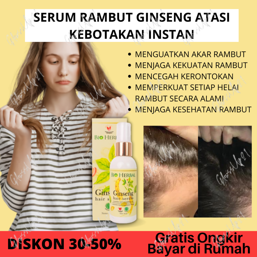 BIO HERBAL GINSENG HAIR SERUM 60ML - SERUM RAMBUT BIO HERBAL ORIGINAL