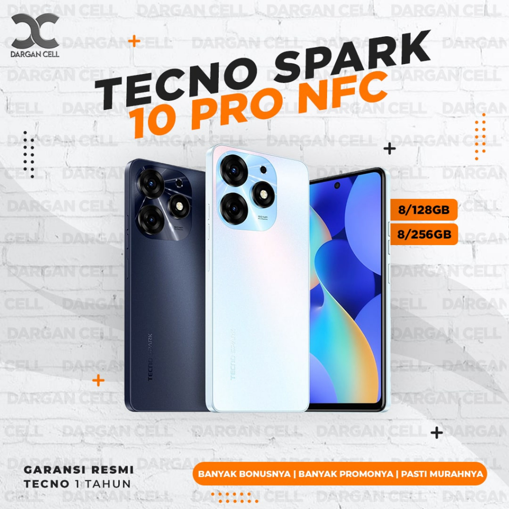 TECNO SPARK 10 PRO NFC RAM 16GB (RAM 8GB + EXTENDED RAM 8GB) STORAGE 128GB & 256GB GARANSI RESMI