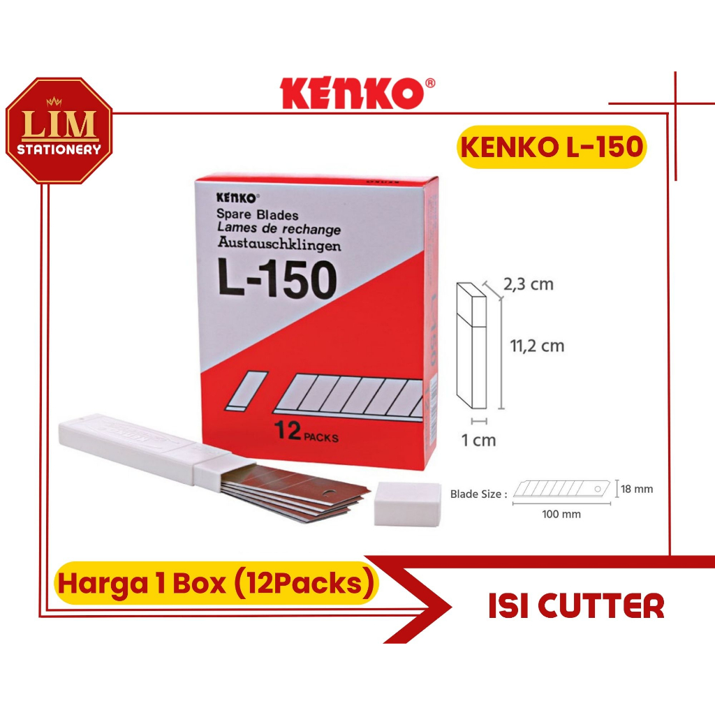 

ISI PISAU CUTTER KENKO L-150 1BOX (12PACKS)