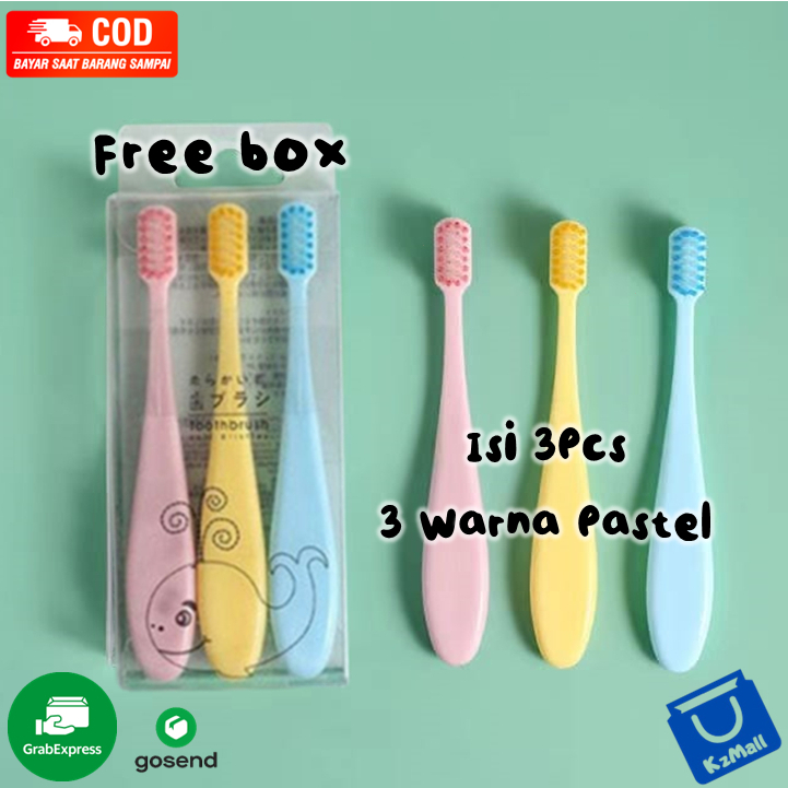 Sikat Gigi Anak 1set isi 3pcs Untuk 2-5 Tahun / Sikat Gigi Soft Anak