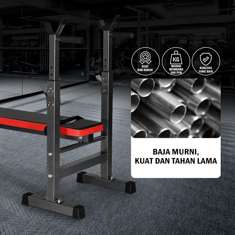 Bench press kecil Multi fungsi Berat Bangku alat olahraga rumahan fitness gym sit up board rak barbel rak