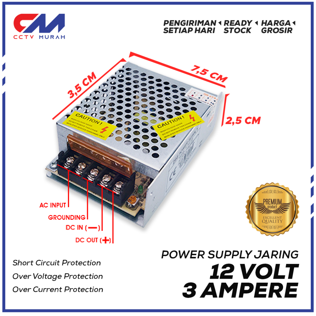 Power Supply Jaring 12V 3A | SWITCHING PSU 12V /3A || 36WATT