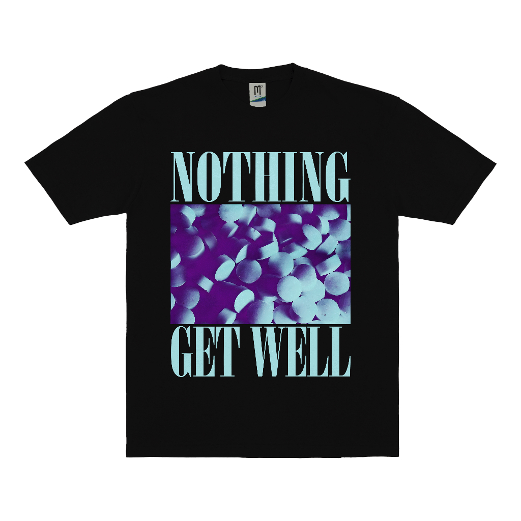 KAOS BAND NOTHING GET WELL VINTAGE | T-SHIRT BAND NOTHING | NOTHING HITAM