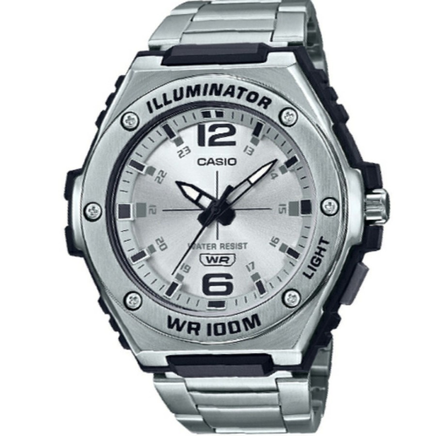 promo CASIO MWA-100HD-7AVDF Jam Tangan Pria Analog Stanless Putih MWA100HD