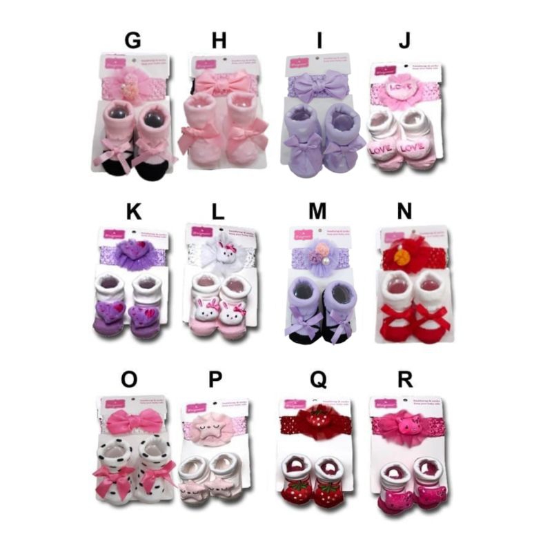 Set Kaos Kaki Bandana Pita Bayi MENGMEIXIN