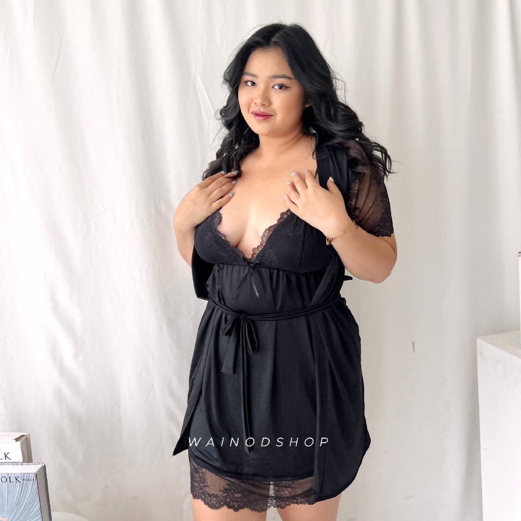 BIANCA S-6XL sexy lingerie dress &amp; kimono - WAINODSHOP