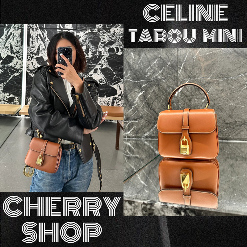 100% authentic✨CELINE TABOU MINI BAG IN SMOOTH CALF LEATHER > Top-handle Bags