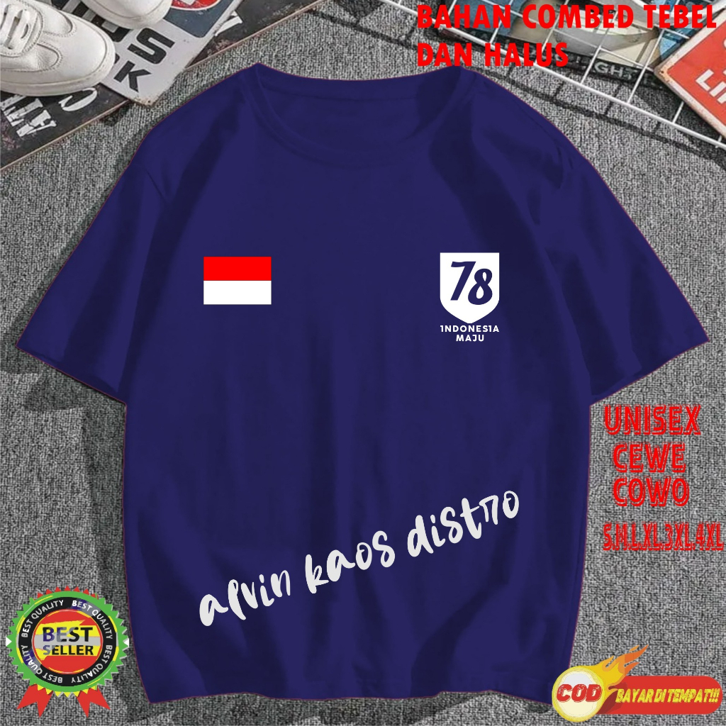 Kaos Logo 78 Bendera  Hut RI 78 17 AGUSTUS 1945 KEMERDEKAAN INDONESIA Kaos Pria Kaos Murah Kaos Wanita Kaos Promo Best Seller