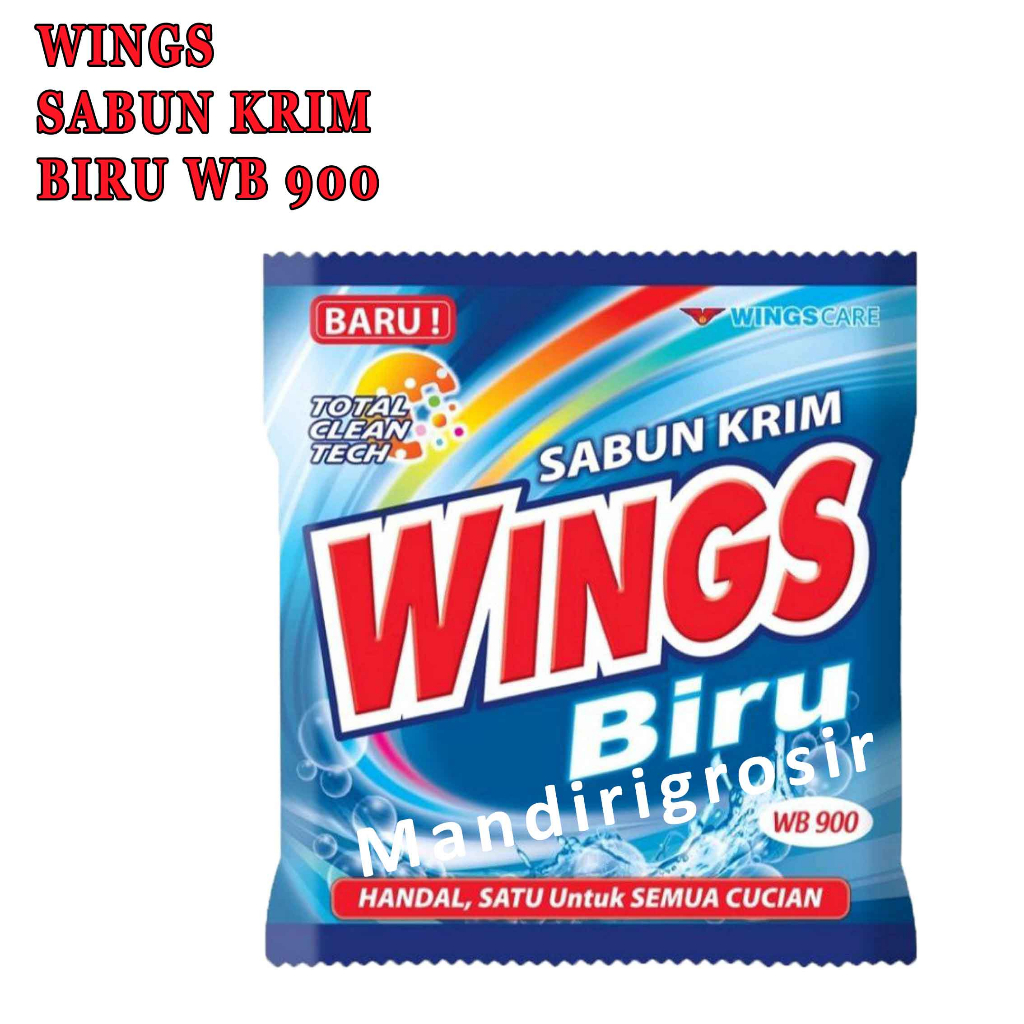Wings* sabun colek* Biru* Sabun Cream* 380g