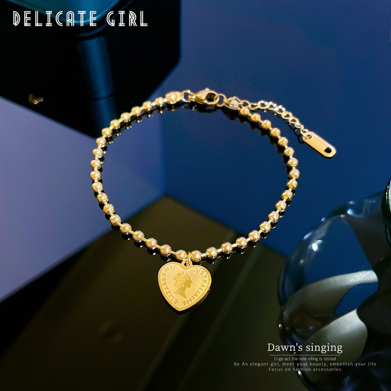 gelang biji lada titanium elizabeth hati