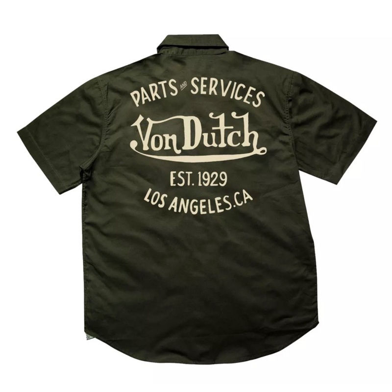VONDUTCH baju kemeja workshirt GREEN ARMY ORIGINAL 100%
