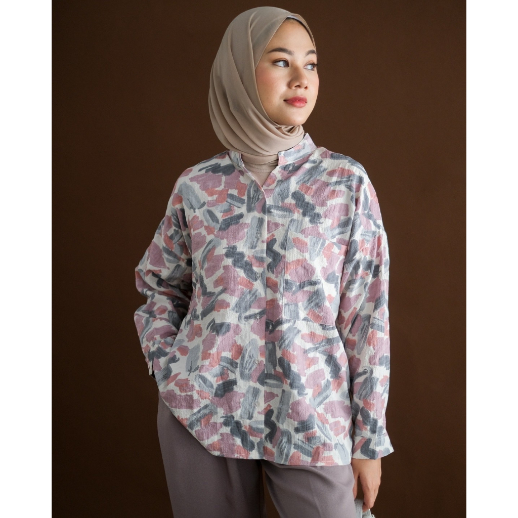 Myrubylicious EIRENA SHIRT KODE SK2502| SHIRT | KEMEJA | KEMEJA WANITA | KEMEJA LENGAN PANJANG | KEMEJA MOTIF