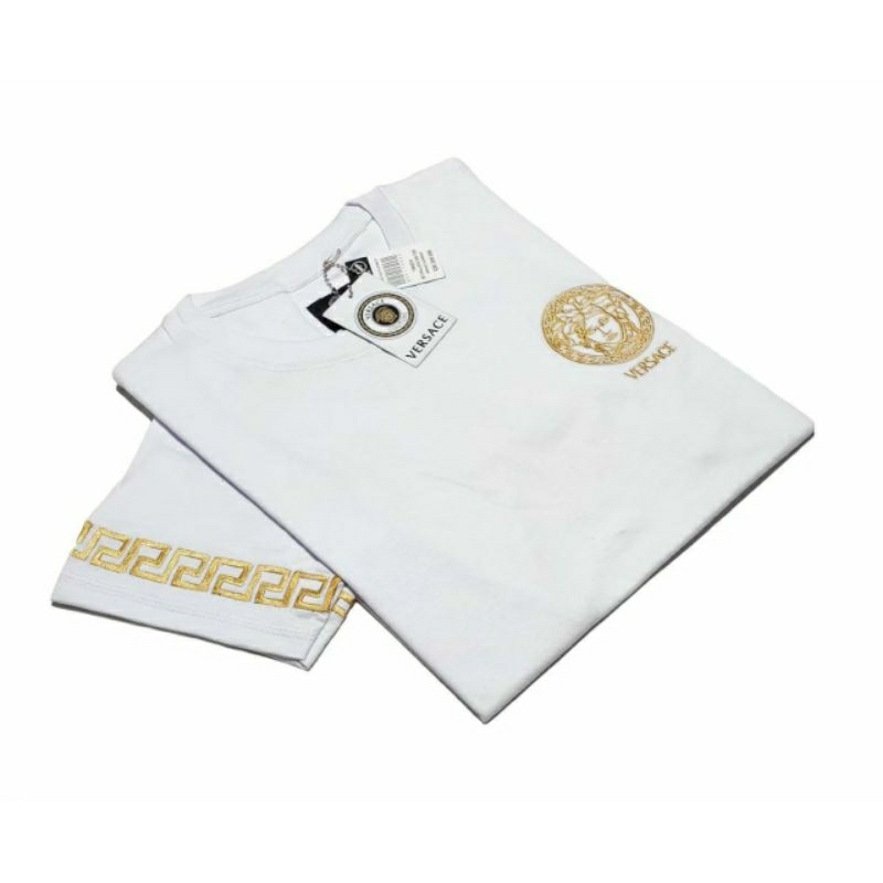 Kaos tshirt v3rs4ce logo bordir bahan catton combed 24s M.L.XL