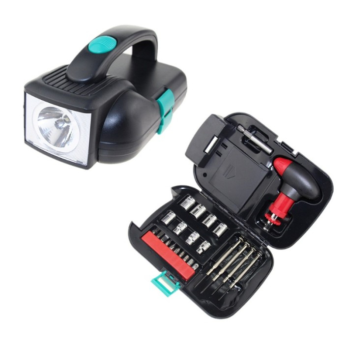 KCS- Toolkit 24in1 Senter Multifungsi Kunci Socket Alat Perkakas