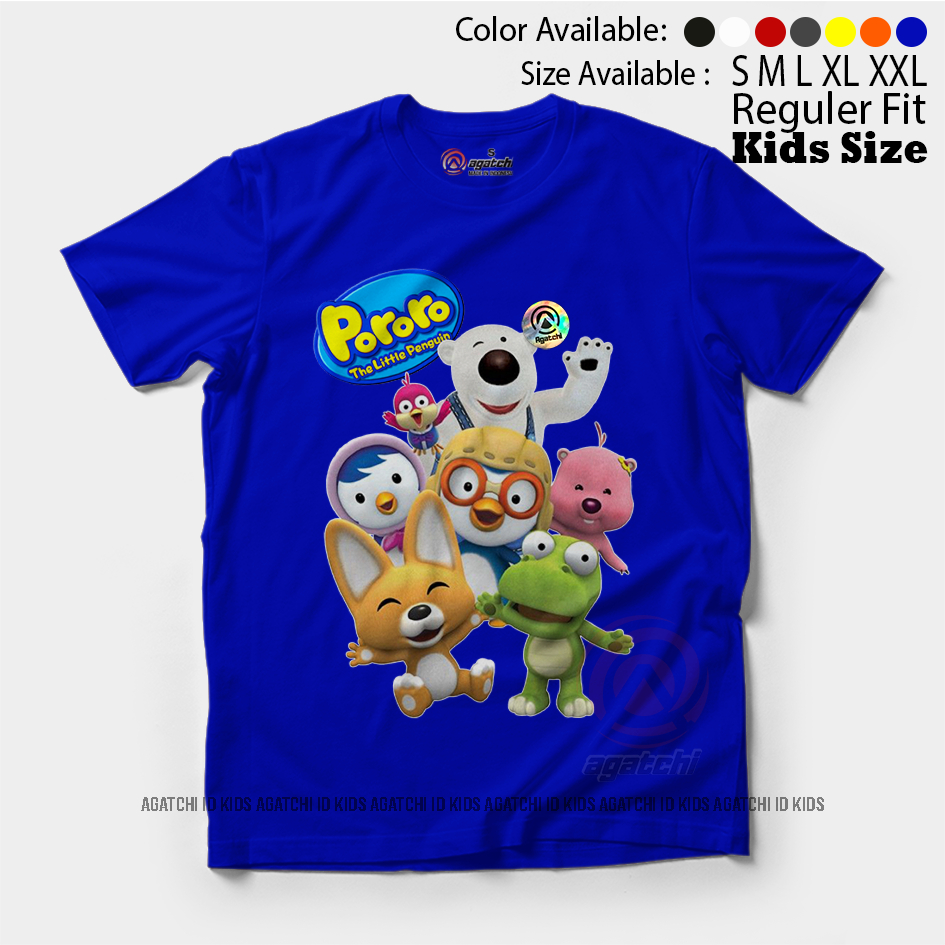 Baju Kaos Atasan Anak Laki - Laki Motif 3D Kartun Pororo