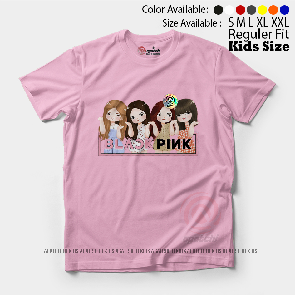 Baju Kaos Atasan Anak Perempuan Agatchi K-pop Lovers Black Pink