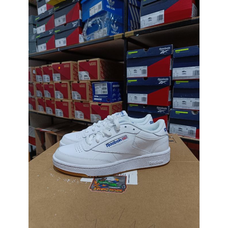 Reebok Classic Club C 85 White Blue Original Resmi MAP