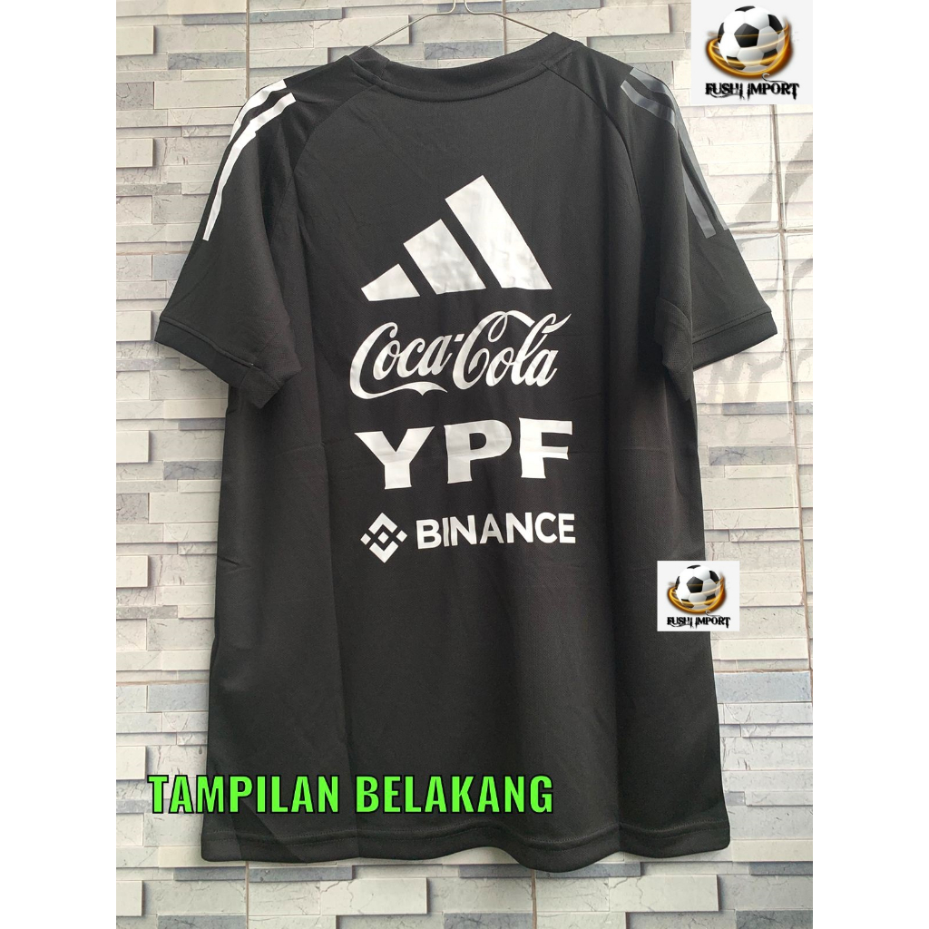 Jersey Baju Bola Argentina Pre-Match Hitam Black Shirt NEW 2023 2024 Grade Ori