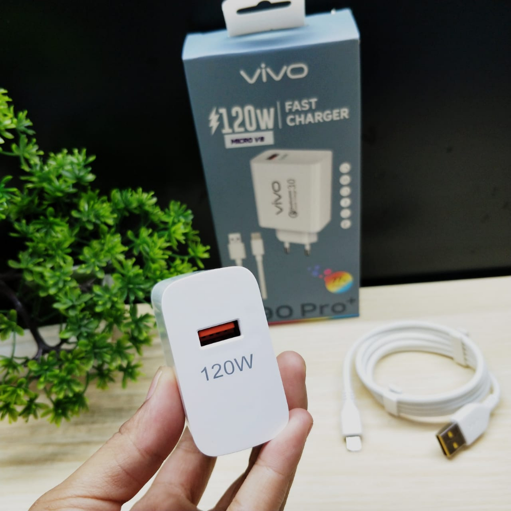 CHARGER VIVO X90 PRO 120W FAST CHARGING V8 MICRO TYPE C QC 3.0 Fast Charging Adaptor Type-C USB-A