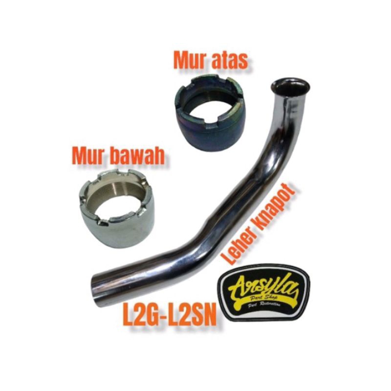 LEHER SAMBUNGAN KNALPOT MUR ATAS BAWAH KENALPOT YAMAHA L2 L2G YB100 YB100 L2SUPER L2SN