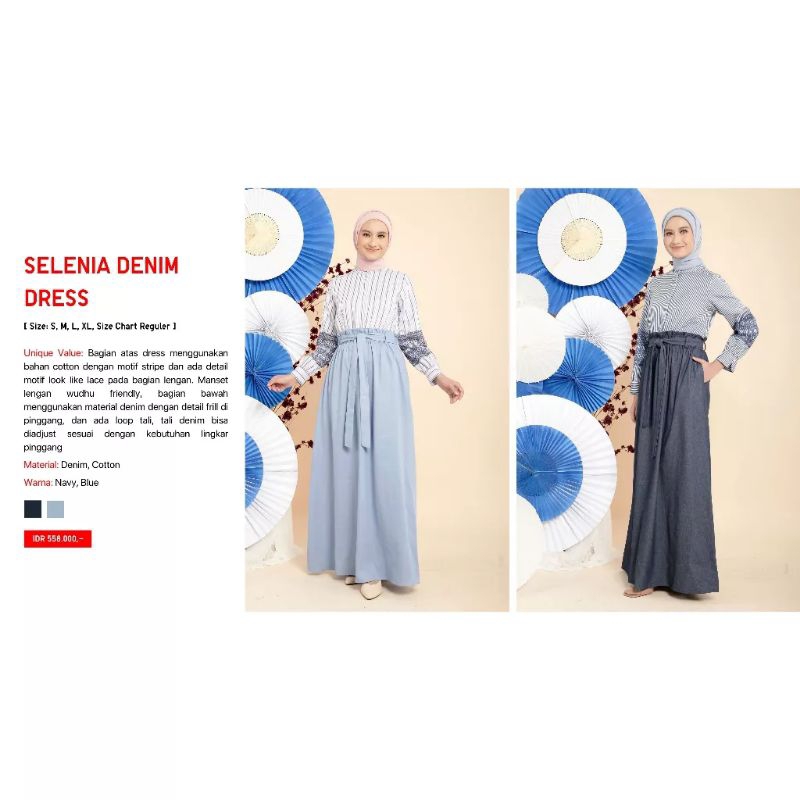 Zoya Gamis Muslim Wanita Selenia Denim Dress