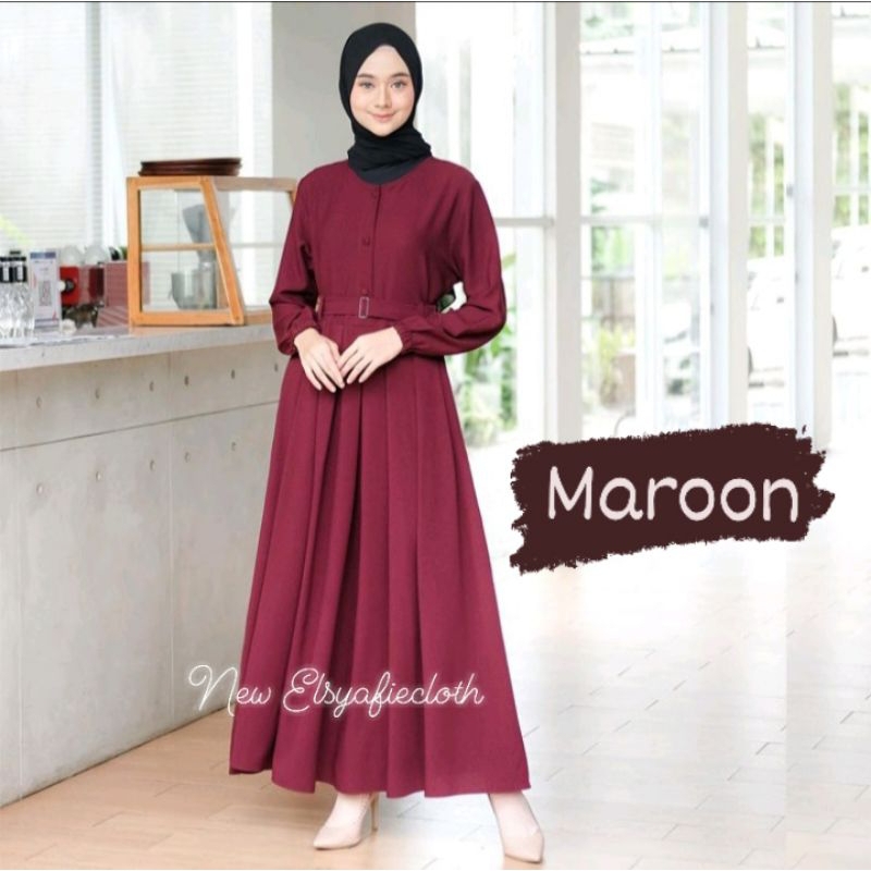 GAMIS ELENA WANITA REMAJA DEWASA BAJU BUSANA MUSLIM  CANTIK TREND TERBARU FREE BELT MURAH COD KEKINI