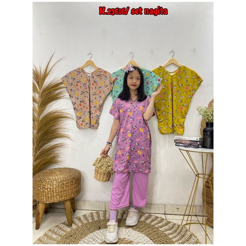 Setelan anak perempuan model nagita/One set anak voxy