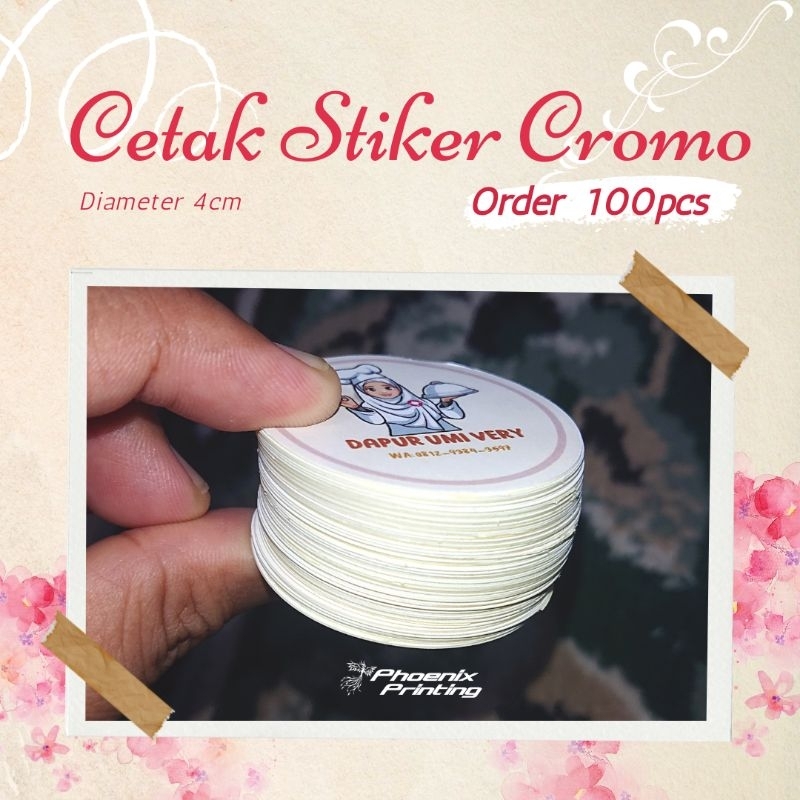 

Cetak Stiker Makanan Bahan Cromo Bulat Diameter 4cm