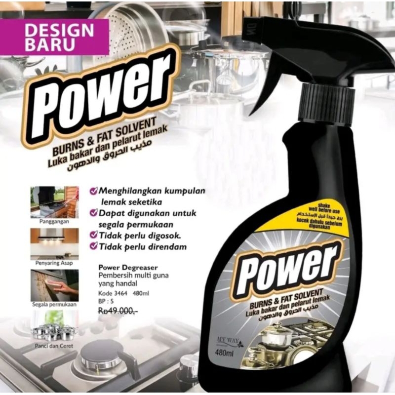 PEMBERSIH PANCI WAJAN PERALATAN DAPUR POWER HITAM BLACK MY WAY PEMBERSIH KERAK NODA MEMBANDEL 480ML 