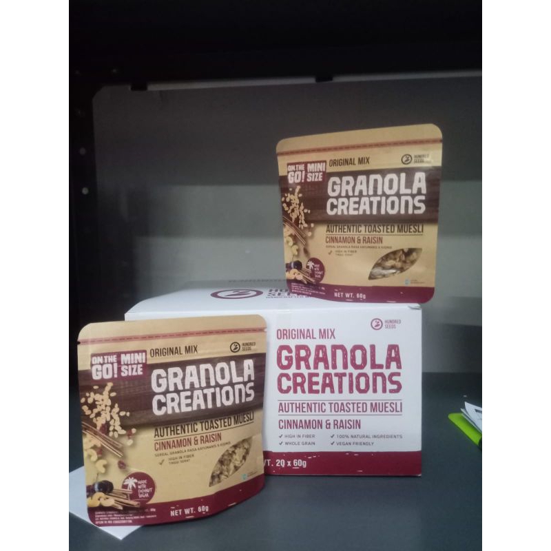 

granola cinnamon n raisin 60gr 20pcs/pack