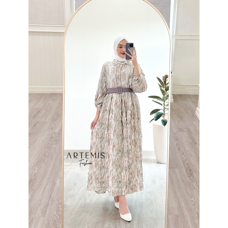 Artemis Fashion~ GLAZE MAXI DRESS, Motif Salur, Kekinian