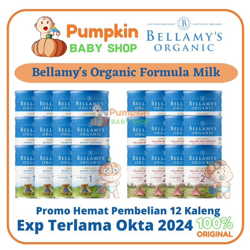 Beli 12 kaleng Bellamys Organic Milk Susu Formula Bayi &amp; Anak Step 1 / Step 2