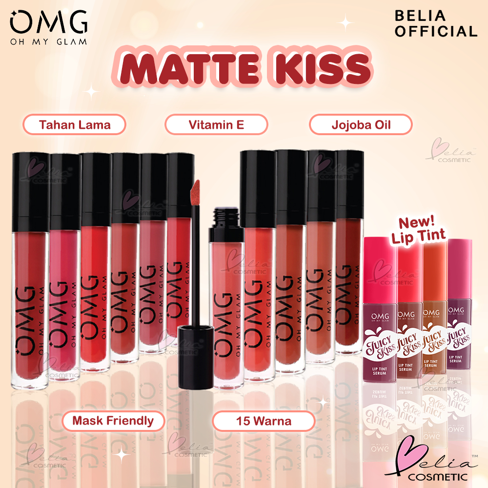 ❤ BELIA ❤ OMG Oh My Glam Matte Kiss Lip Cream 3.5g | Lipstick Lipstik Lipcream | Oh My Glow