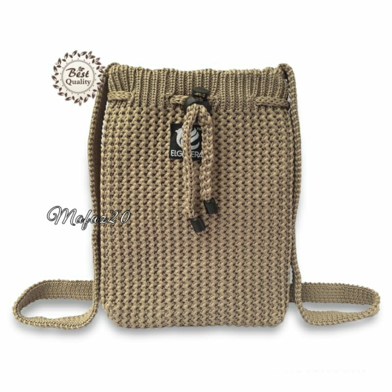 tas rajut serut mini selempang wanita muat hp dompet dll