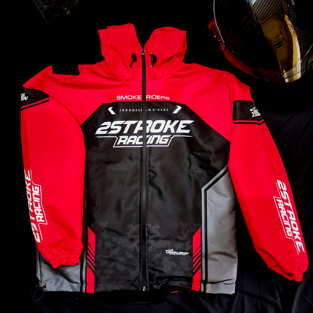 JAKET 2 STROKE RACING PREMIUM JACKET MOTOR WATERPROOF 2STROKE RACING SUZUKI YAMAHA KAWASAKI HONDA VE