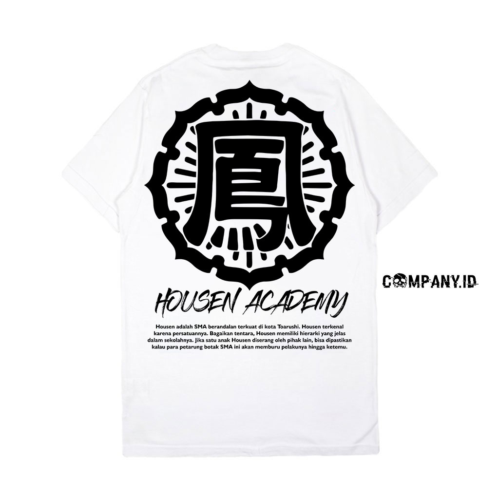 COMPANY.ID T-SHIRT HIGH AND LOW HOUSEN ACADEMY KAOS DISTRO BIG SIZE JUMBO PRIA WANITA HITAM PUTIH OR