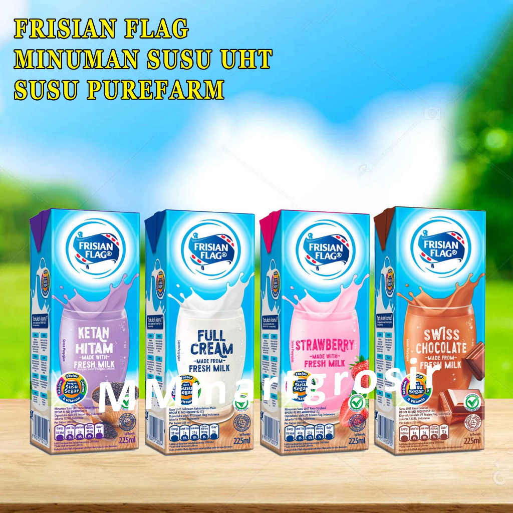 Susu UHT/ Frisian Flag/ Susu Bendera Purefarm/ 225ml