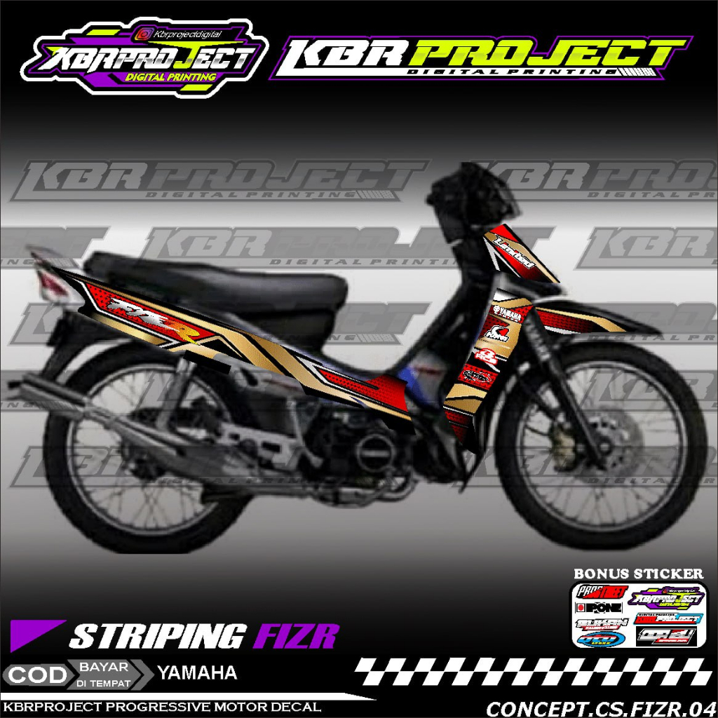 FIZ R STIKER STRIPING MOTOR KEREN LIS VARIASI FIZ R STIKER MOTOR YAMAHA DESAIN RACING 04 BISA COD