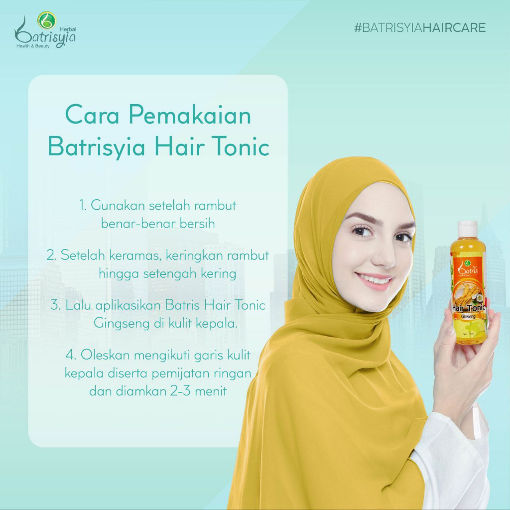 Hair Tonic Ginseng Batrisyia Herbal 250 ml, Tonik Rambut Batris