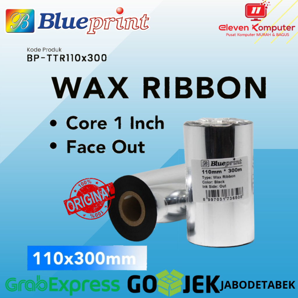 

BLUEPRINT Ribbon Wax 110x300m Thermal Transfer Ribbon