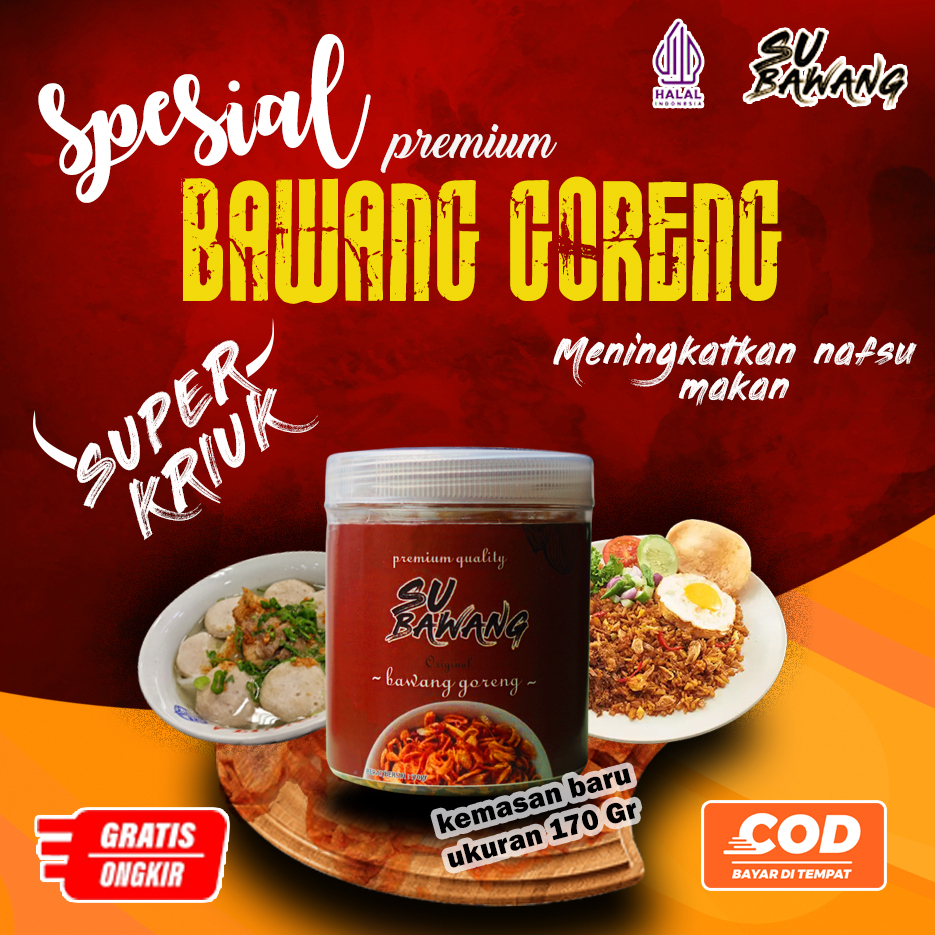 

SUBAWANG BAWANG GORENG PREMIUM 170 GR - BAWANG GORENG ASLI TANPA CAMPURAN GRADE A+++